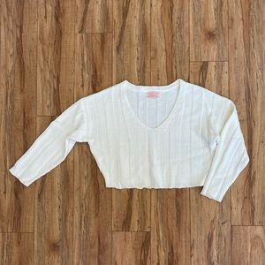 Urban Outfitters Cropped White Slouchy Sweater